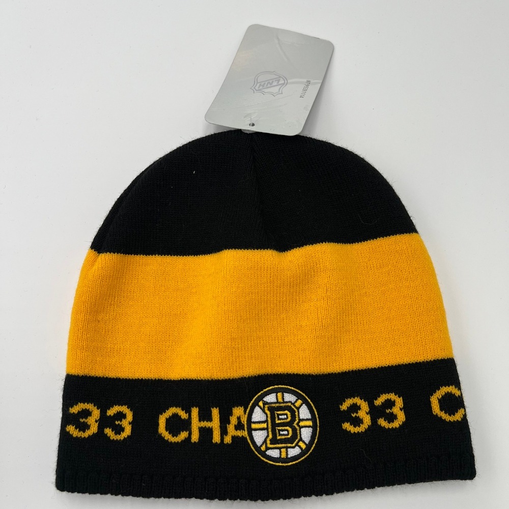 Boston Bruins NHL Hockey 33 Chara Black Gold Knit Beanie Hat One Size‎ Fits All